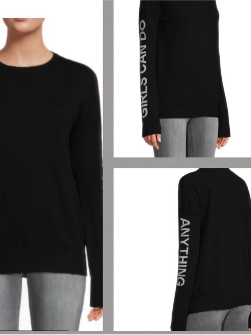 Zadig & Voltaire Cashmere Gaby Girls Can Do Anything Sweater M NWT